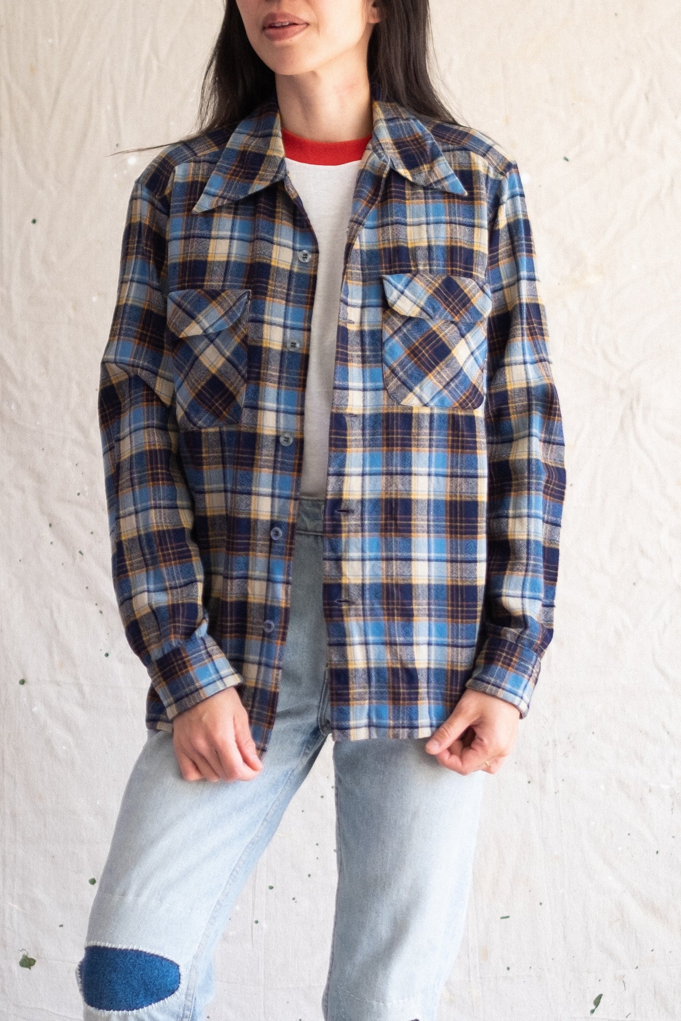 Pendleton Blue Plaid Wool Shirt - S