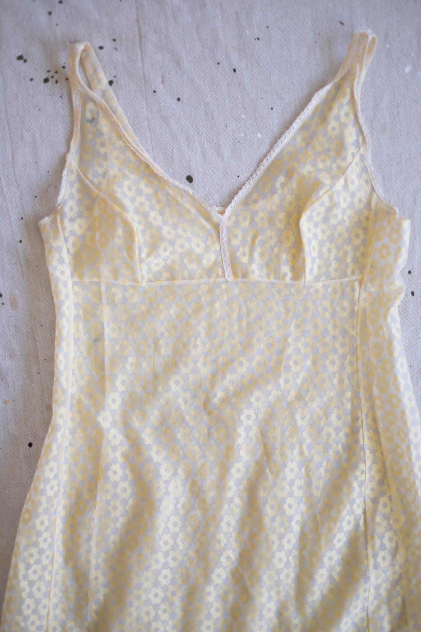 Vintage Slip with Yellow Flowers