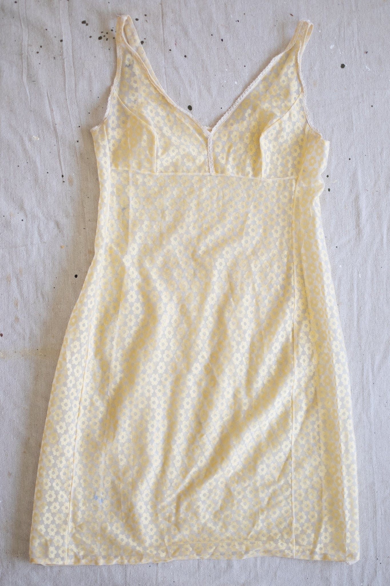 Vintage Slip with Yellow Flowers