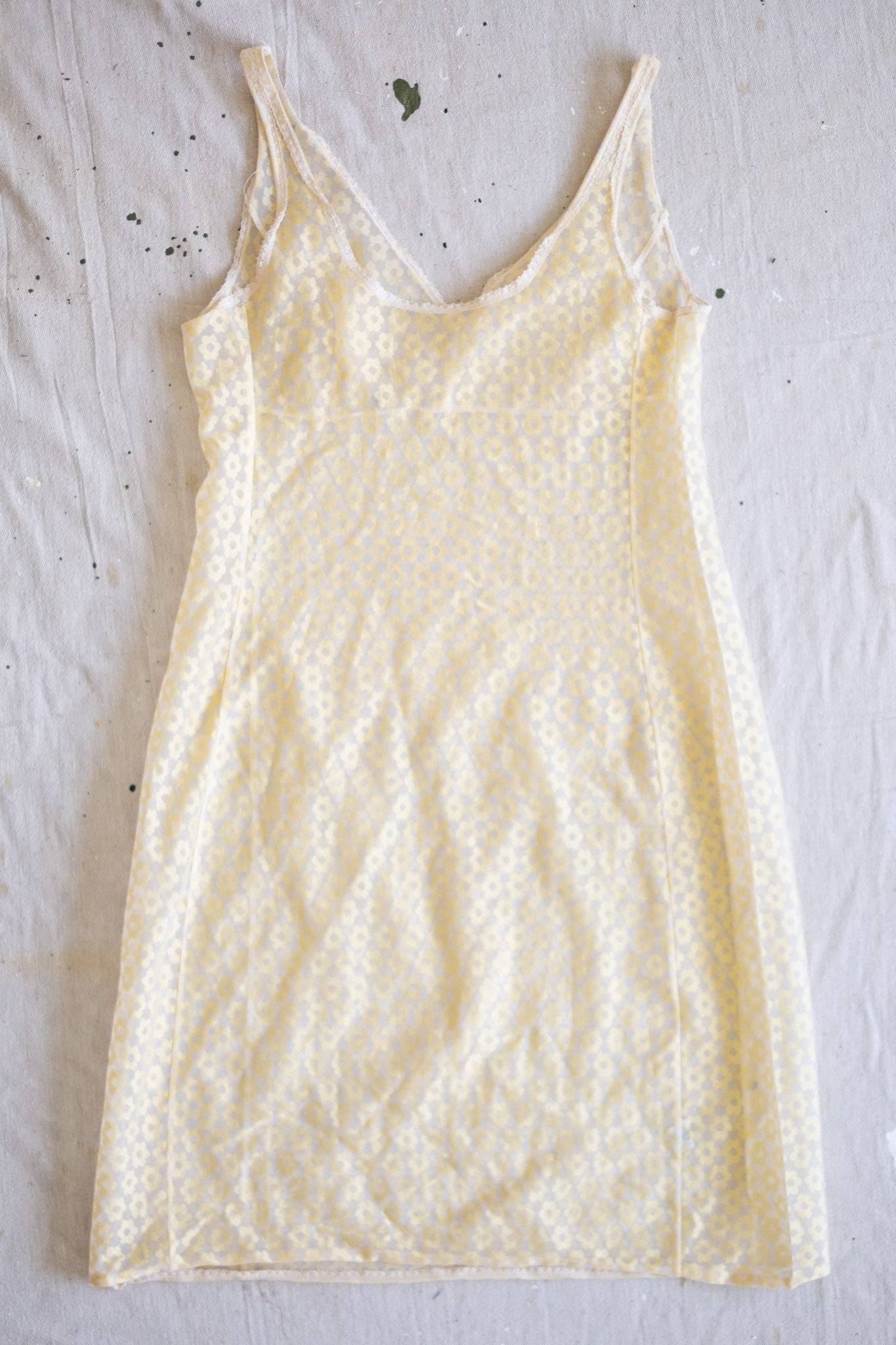 Vintage Slip with Yellow Flowers