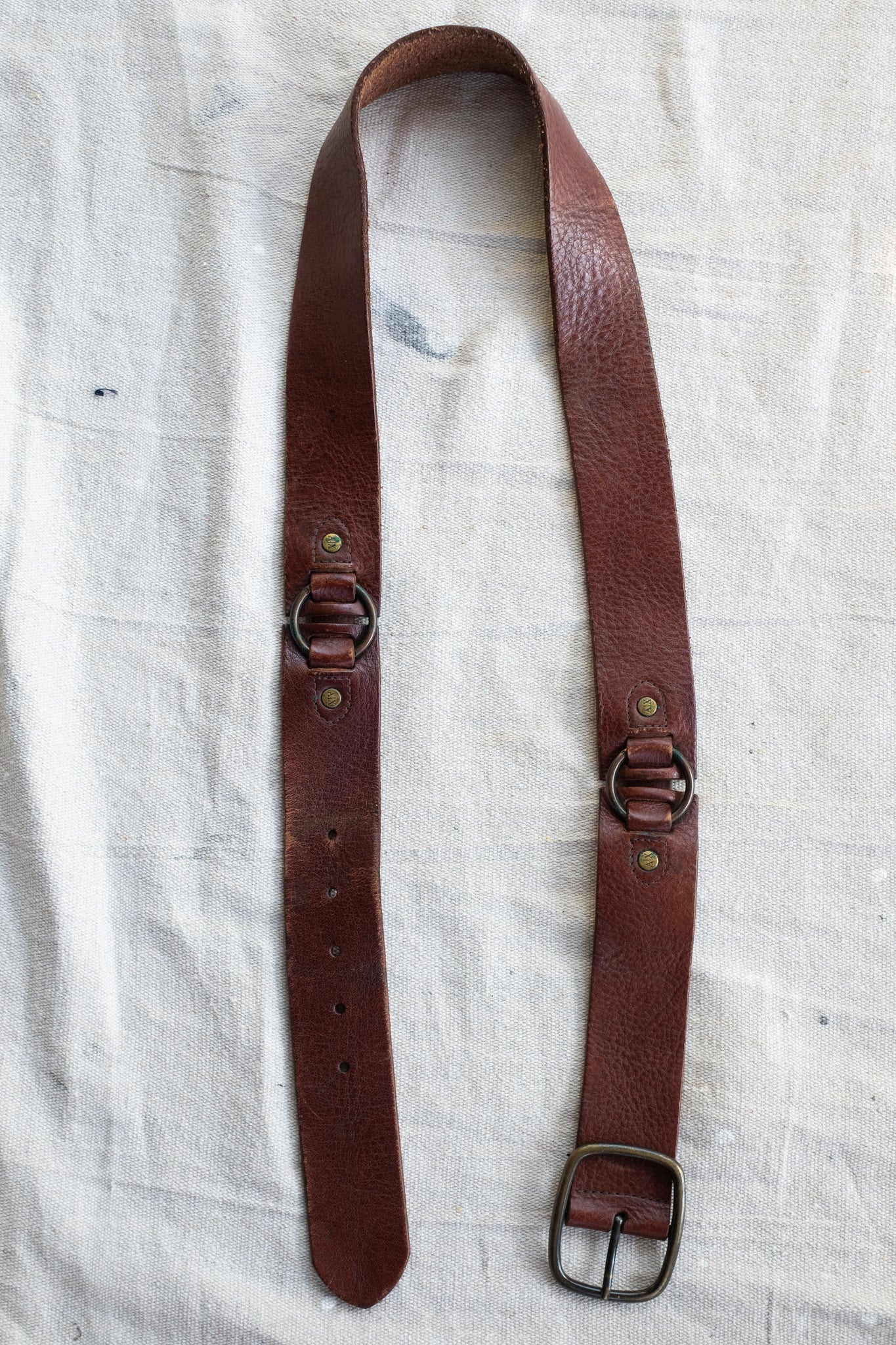 Vintage Armani Exchange Brown Leather Belt (36" - 40")