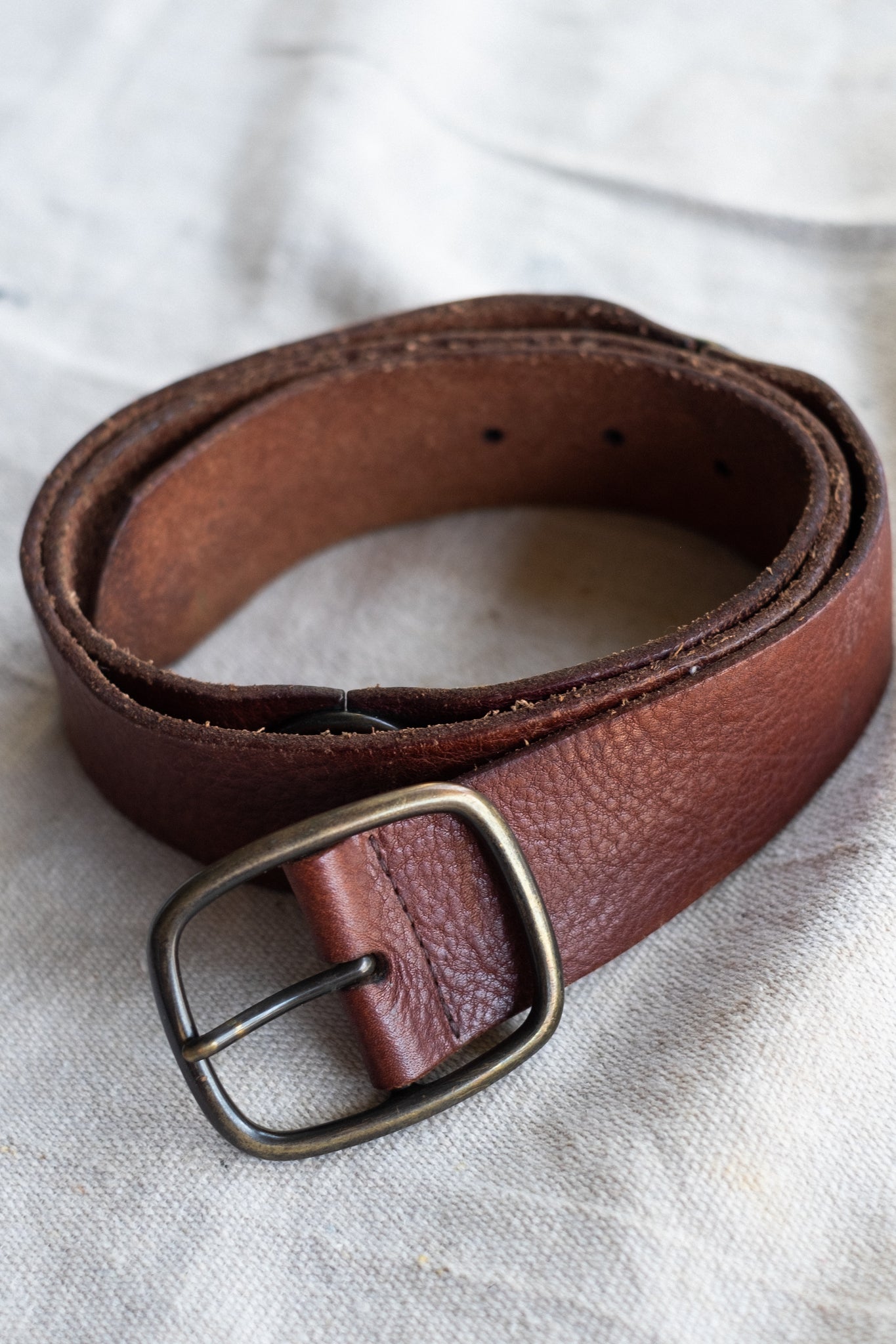 Vintage Armani Exchange Brown Leather Belt (36" - 40")