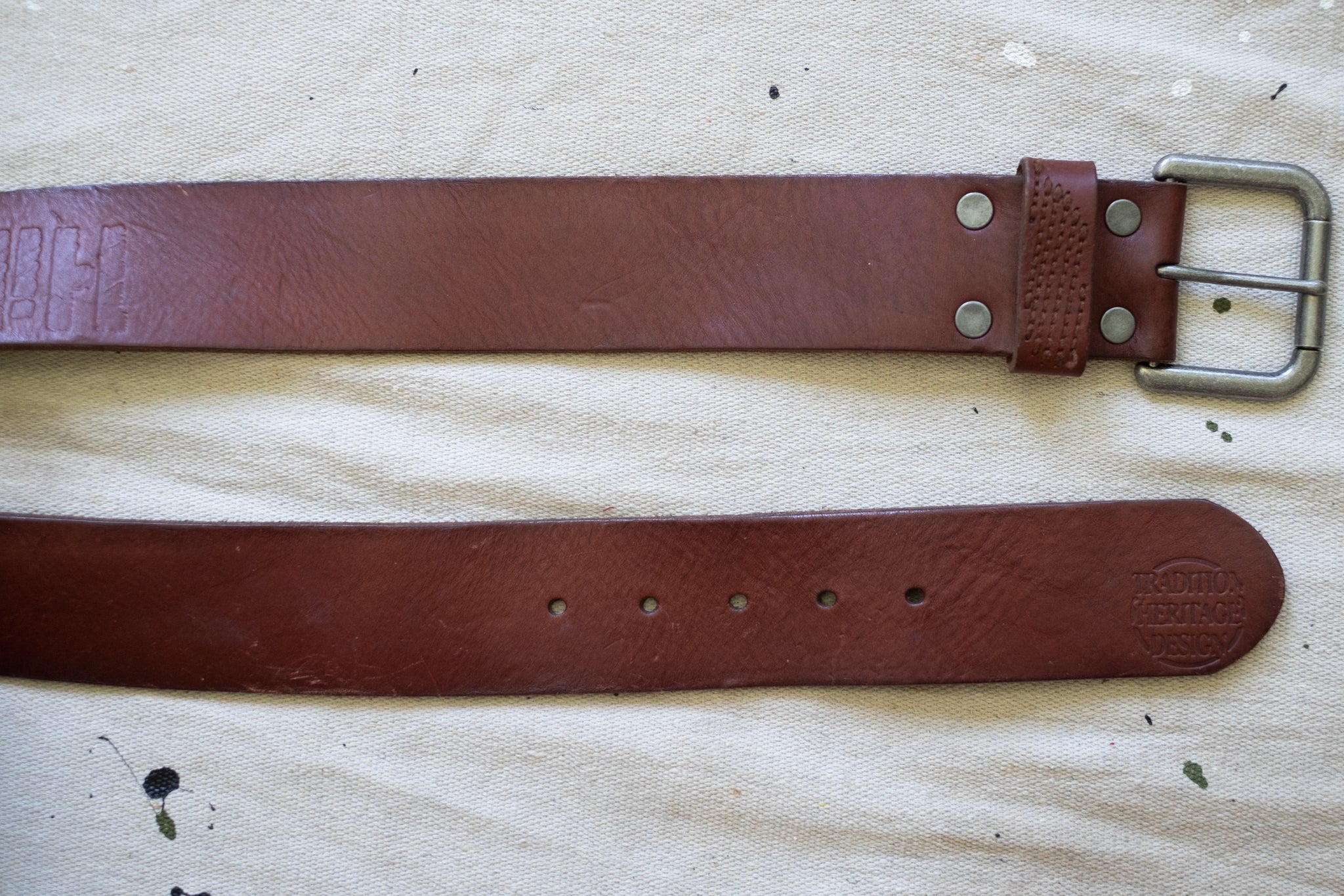 Vintage Tommy Hilfiger Thick Brown Belt - 32" - 36"