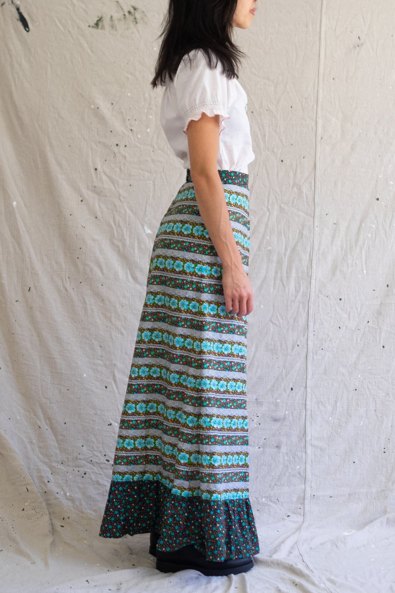 Vintage Floral Maxi Skirt - 24"