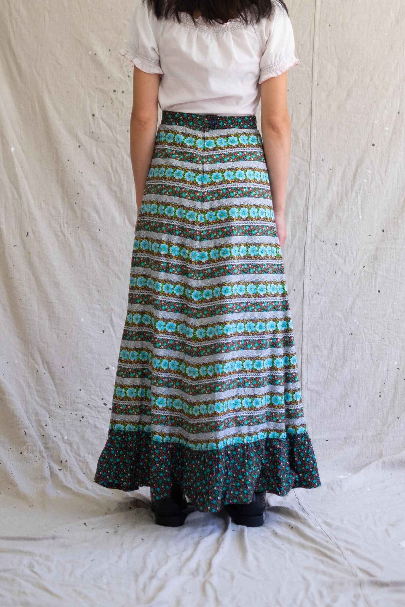 Vintage Floral Maxi Skirt - 24"