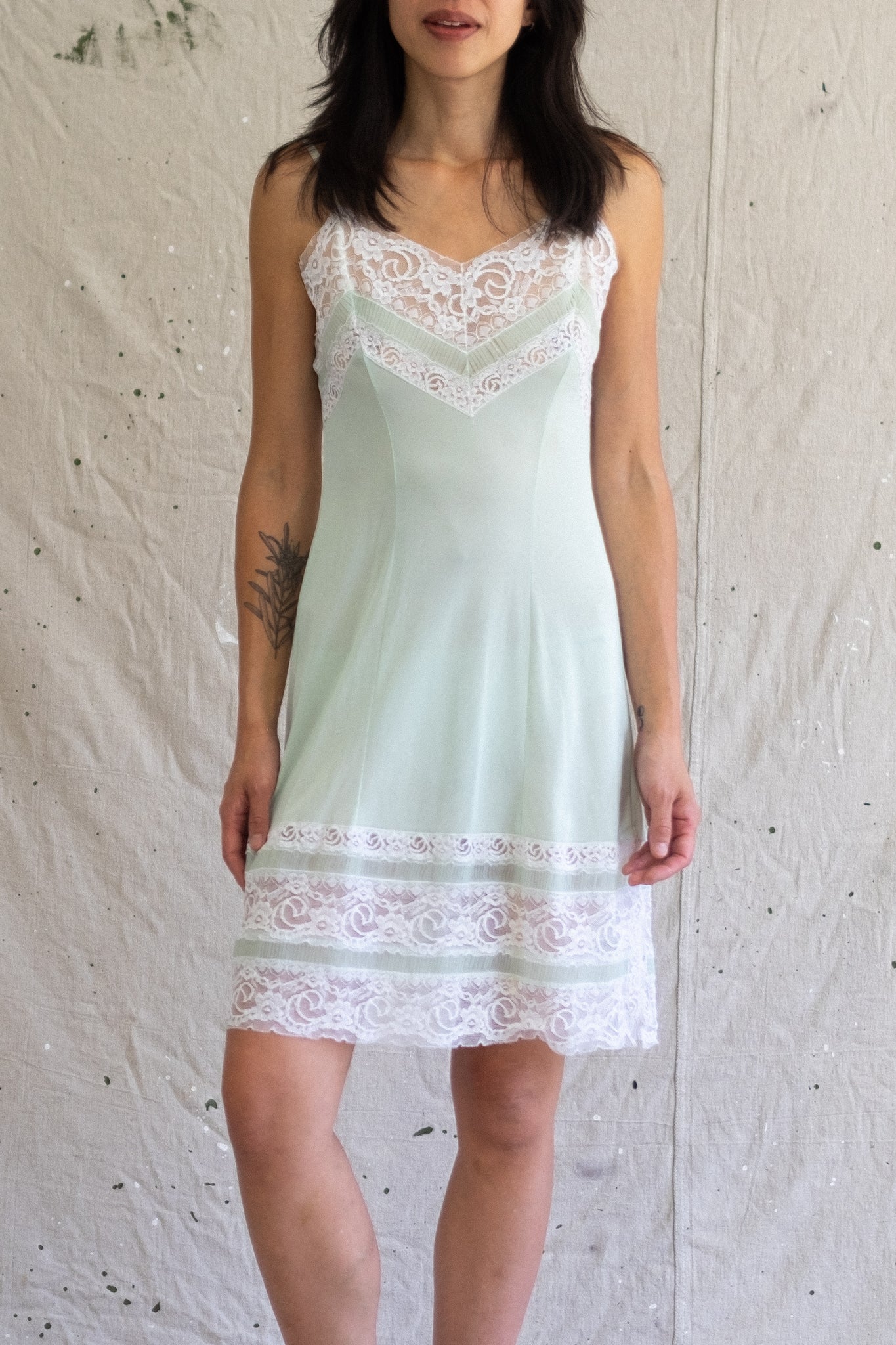 Vintage Green Slip - S