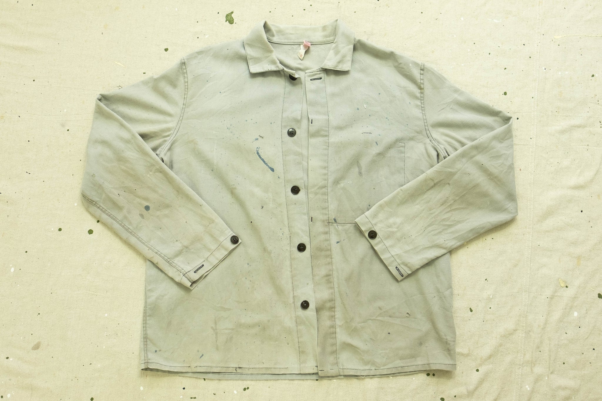 Grey Paint Splattered Chore Jacket - M