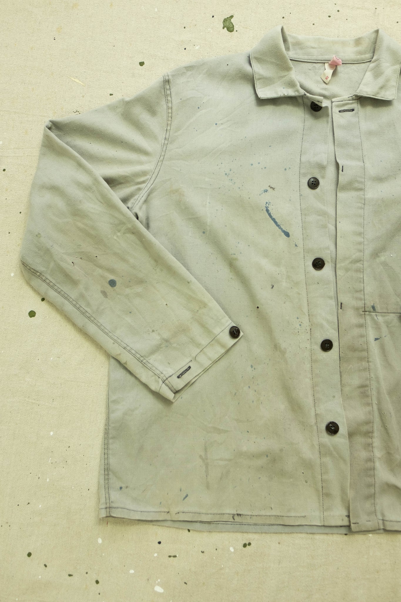 Grey Paint Splattered Chore Jacket - M