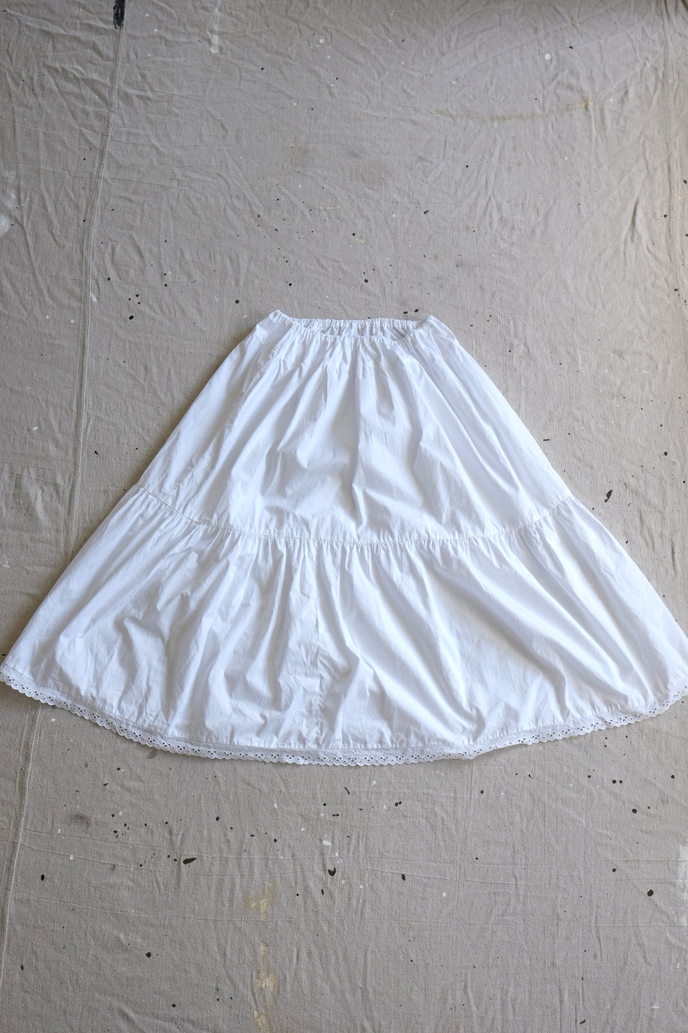 White Eyelet Petticoat / Skirt - M - XL